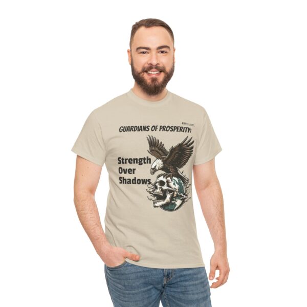 Strength Over Shadows Graphic Tee, Unisex Cotton Tee, Skulls & Eagles Design - Image 7