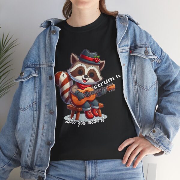 Strum It Raccoon Tee | Fun Animal Graphic Tee, Gift for Musicians, Casual Outfit, Music Lover Apparel, Playful T-Shirt