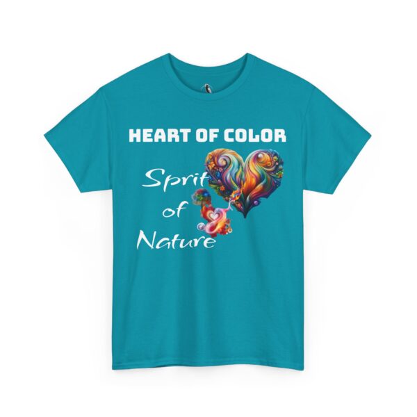 Heart of color spirit of nature Tee - Unisex Heavy Cotton Shirt, Earth Day Gift, Nature Lover Apparel, Colorful T-Shirt - Image 10