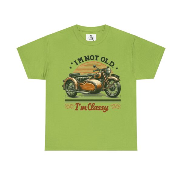 I'm Not Old I'm Classy Unisex Heavy Cotton Tee, Vintage Motorcycle Shirt, Funny Gift for Bikers, Birthday Tee, Retro Style Top - Image 10