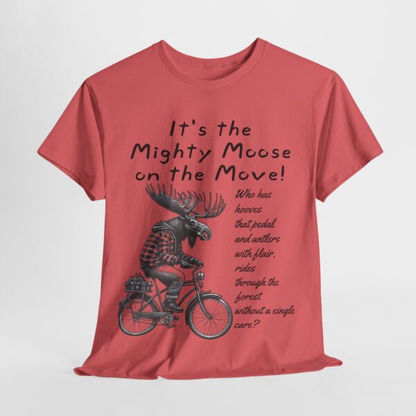 Mighty Moose Cycling Tee, Fun Unisex T-Shirt, Gift for Nature Lovers, Cool Animal Print Tee, Funny Moose Graphic Shirt - Image 2
