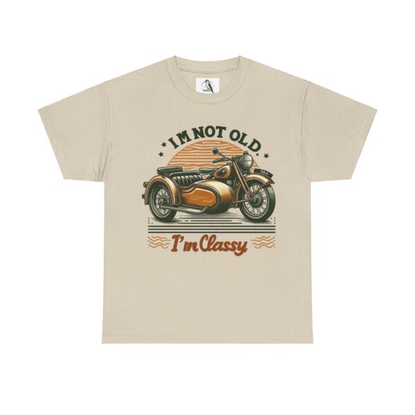 I'm Not Old I'm Classy Unisex Heavy Cotton Tee, Vintage Motorcycle Shirt, Funny Gift for Bikers, Birthday Tee, Retro Style Top