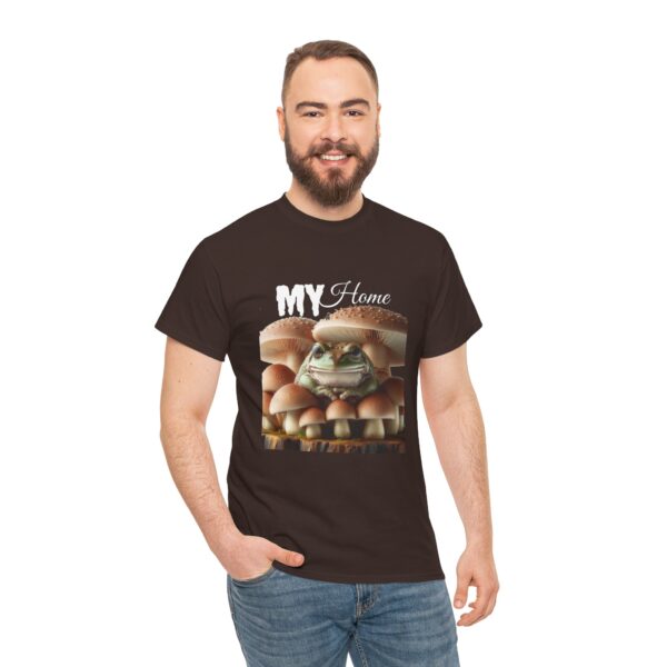 My Home Frog Tee - Quirky T-Shirt for Nature Lovers, Unique Gift, Casual Wear, Eco-Friendly Apparel, Fun Statement Piece - Image 5