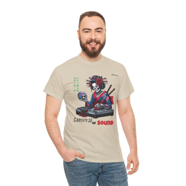 Samurai Geisha playing music Unisex Tee Shirt , Japanese Warrior T-Shirt, Samurai Gift, Geisha Tee, Samurai Warrior Shirt - Image 2