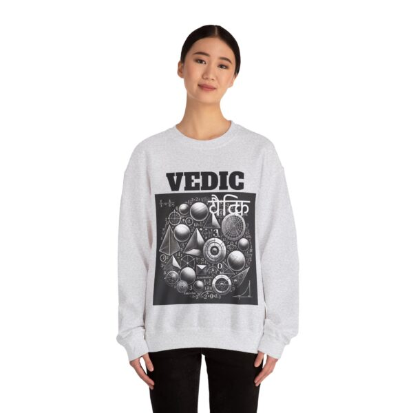 Vedic Geometry Crewneck Sweatshirt, Spiritual Fashion, Gift for Yogis, Cozy Layer, Graphic Sweatshirt, Meditation Apparel - Image 4