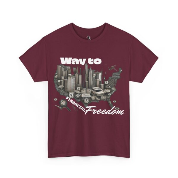 Way to Financial Freedom Unisex Heavy Cotton Tee, Motivational Shirt, Financial Independence Gift, Casual Wear, Inspirational - Image 8