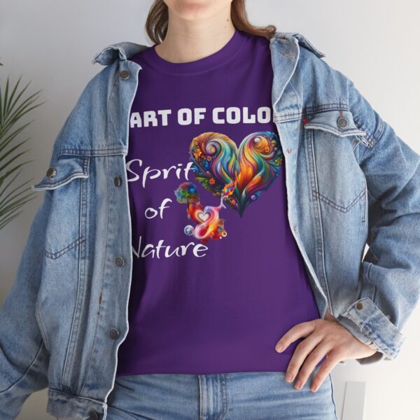 Heart of color spirit of nature Tee - Unisex Heavy Cotton Shirt, Earth Day Gift, Nature Lover Apparel, Colorful T-Shirt