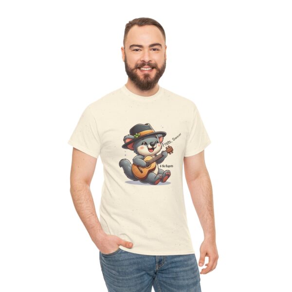 Cute Animal Guitar Tee, Music Lover Shirt, Unisex Heavy Cotton Tee, Gift for Musicians, Fun T-Shirt, Casual Wear - Image 6