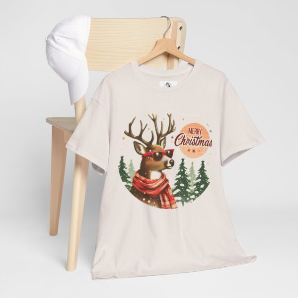 Merry Christmas Deer Tee, Unisex Heavy Cotton Tee, Holiday T-Shirt, Christmas Gift, Festive Apparel - Image 6