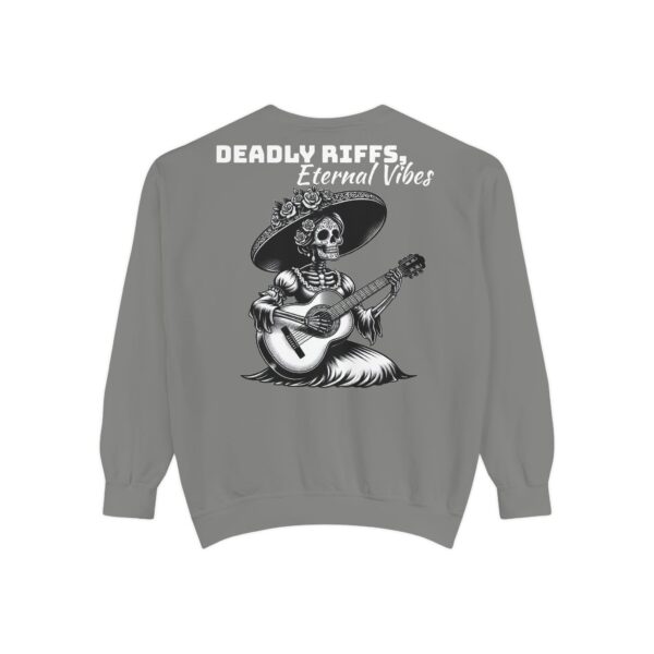 Deadly Riffs Sweatshirt, Skull Art Sweatshirt, Unique Unisex Sweatshirt, Music Lover Gift, Festival Apparel, Casual Wear - Image 6
