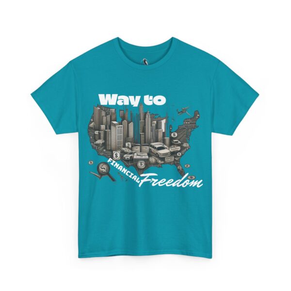 Way to Financial Freedom Unisex Heavy Cotton Tee, Motivational Shirt, Financial Independence Gift, Casual Wear, Inspirational - Image 2