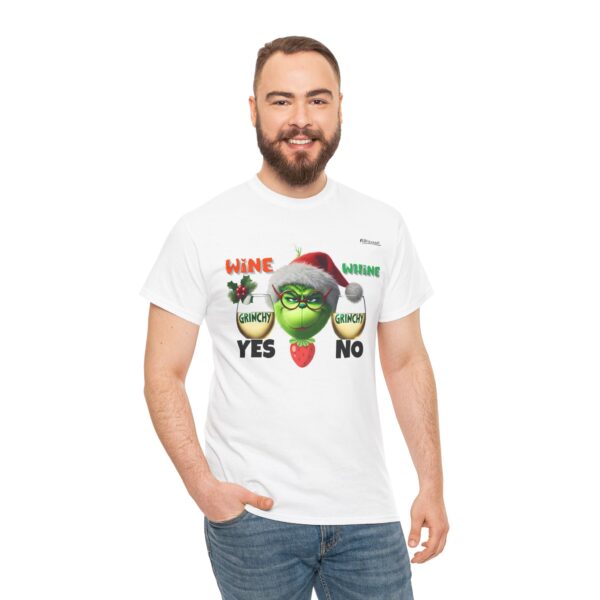 Grinchy Holiday Tee - Funny Christmas Shirt, Gifts for Grinch Lovers, Unisex Festive Top, Ugly Sweater Alternative, Wine Lovers T-Shirt - Image 4