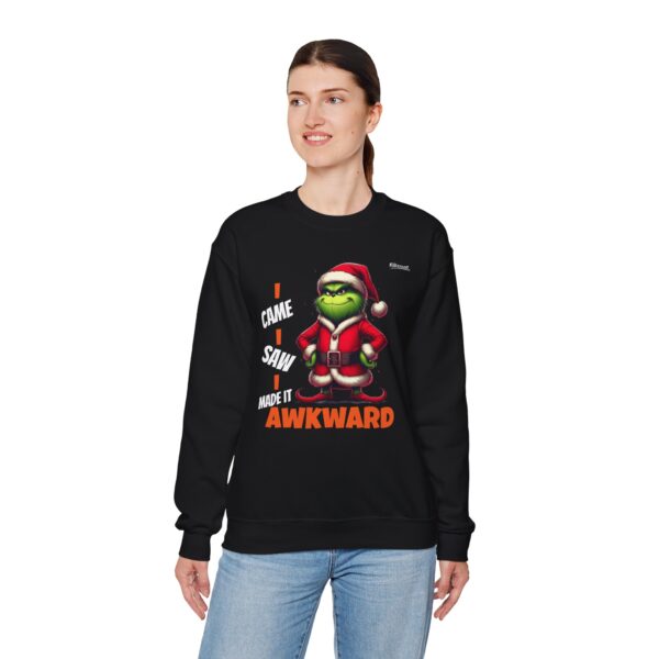 Grinch Sweatshirt, Awkward sweatshirt | Holiday Apparel, Funny Christmas Gift, Unisex Crewneck, Cozy Winter Sweatshirt, Festive Loungewear - Image 2