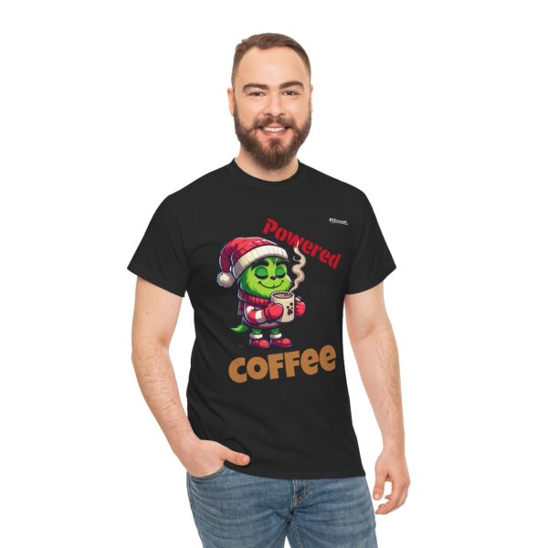Powered by Coffee t-shirt, Coffee tshirt, Funny Christmas T-Shirt, Holiday Gift for Coffee Lovers, Grinch Inspired Apparel, Festive Casual - Image 6