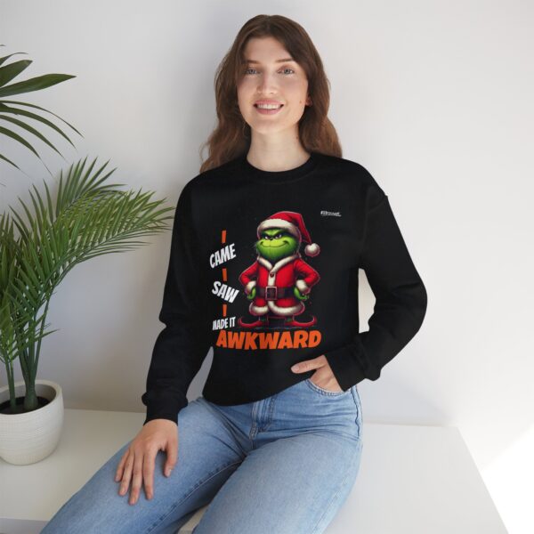 Grinch Sweatshirt, Awkward sweatshirt | Holiday Apparel, Funny Christmas Gift, Unisex Crewneck, Cozy Winter Sweatshirt, Festive Loungewear - Image 3