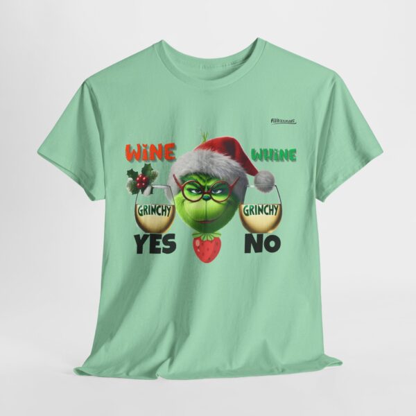 Grinchy Holiday Tee - Funny Christmas Shirt, Gifts for Grinch Lovers, Unisex Festive Top, Ugly Sweater Alternative, Wine Lovers T-Shirt - Image 9
