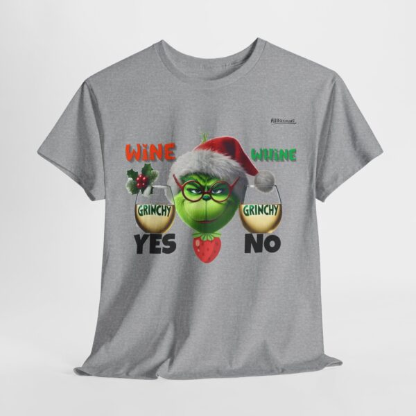 Grinchy Holiday Tee - Funny Christmas Shirt, Gifts for Grinch Lovers, Unisex Festive Top, Ugly Sweater Alternative, Wine Lovers T-Shirt - Image 7