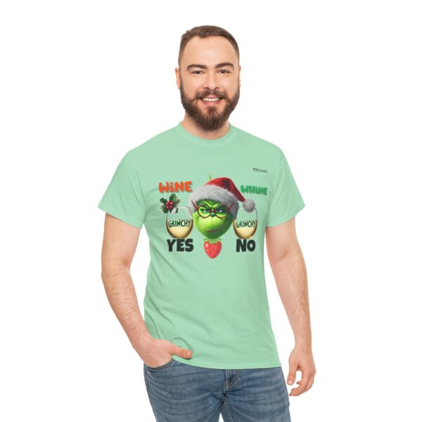 Grinchy Holiday Tee - Funny Christmas Shirt, Gifts for Grinch Lovers, Unisex Festive Top, Ugly Sweater Alternative, Wine Lovers T-Shirt - Image 10