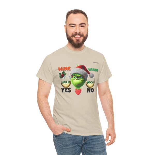Grinchy Holiday Tee - Funny Christmas Shirt, Gifts for Grinch Lovers, Unisex Festive Top, Ugly Sweater Alternative, Wine Lovers T-Shirt - Image 6