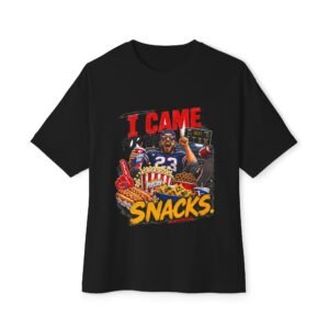 I Came for the Snacks Oversized Graphic T-Shirt | Sports Humor Unisex Tee