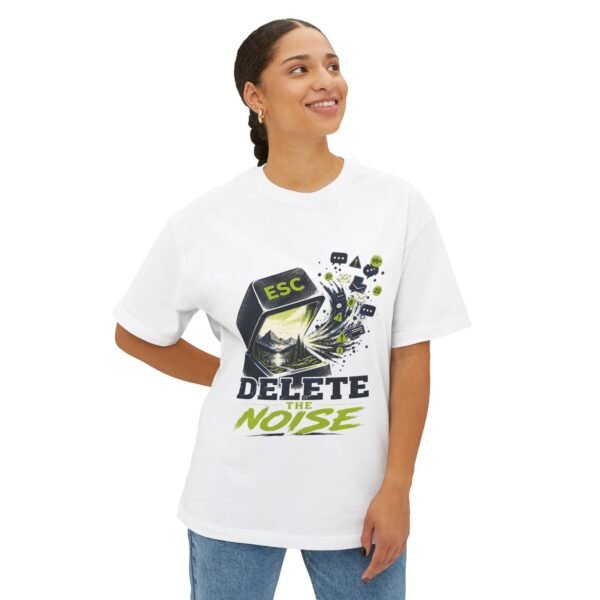 Delete the Noise Oversized Graphic T-Shirt | Digital Detox Unisex Tee