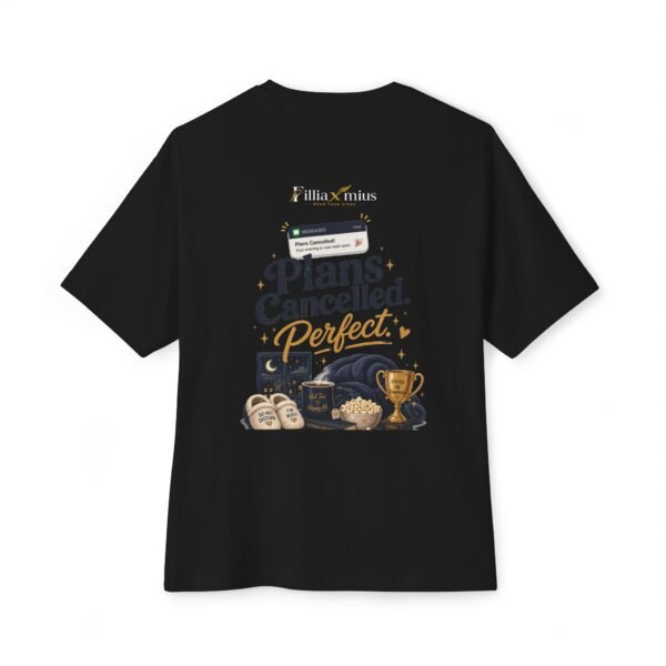 Plans Cancelled Perfect Oversized Graphic T-Shirt | Introvert Humor Unisex Tee