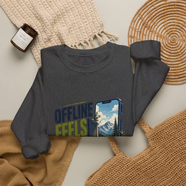 Offline Feels Real Graphic Sweatshirt | Digital Detox Unisex Sweatshirt
