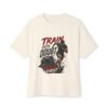 Train Until Doubt Tires First Oversized Graphic T-Shirt | Fitness Motivation Unisex Tee