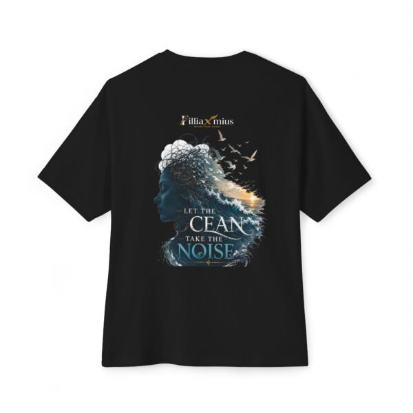 Let the Ocean Take the Noise Oversized Graphic T-Shirt | Ocean Mindfulness Unisex Tee
