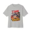 I Came for the Snacks Oversized Graphic T-Shirt | Sports Humor Unisex Tee