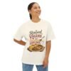 Raised on Values and Second Servings Oversized Graphic T-Shirt | Family And Food Unisex Tee