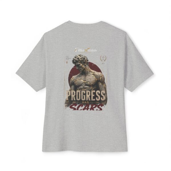 1480899666028152042_2048.jpeg Progress Has Scars Oversized Graphic T-Shirt | Fitness Motivation Unisex Tee