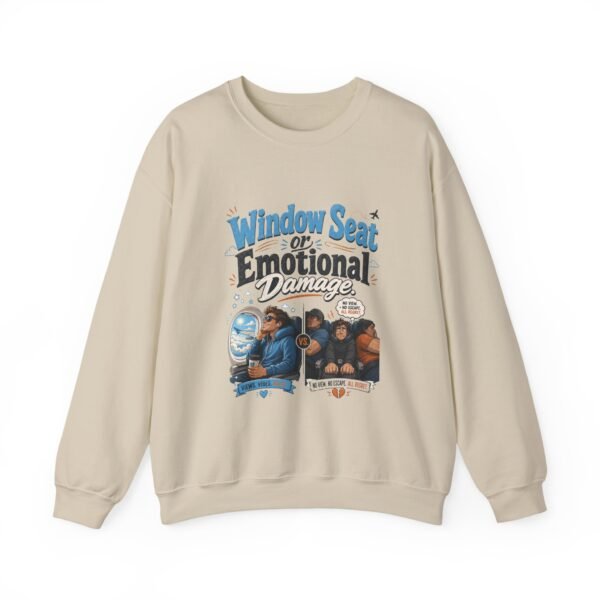 Window Seat or Emotional Damage Graphic Sweatshirt | Travel Humor Unisex Sweatshirt