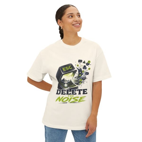 Delete the Noise Oversized Graphic T-Shirt | Digital Detox Unisex Tee