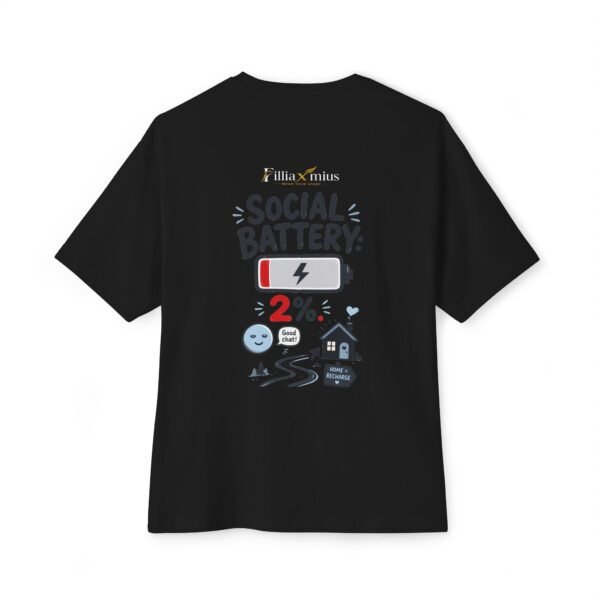 Social Battery 2 Percent Oversized Graphic T-Shirt | Introvert Humor Unisex Tee