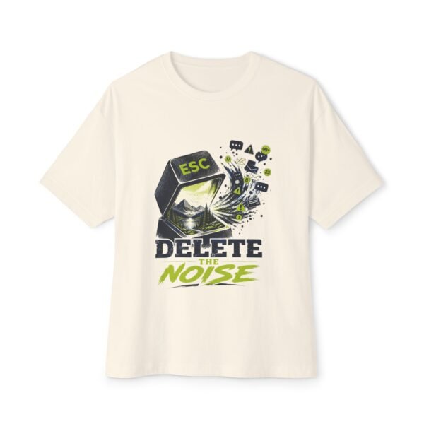 Delete the Noise Oversized Graphic T-Shirt | Digital Detox Unisex Tee