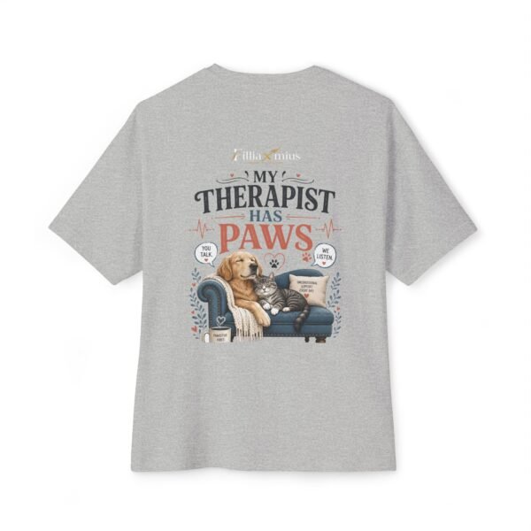 My Therapist Has Paws Oversized Graphic T-Shirt | Pet Comfort Unisex Tee