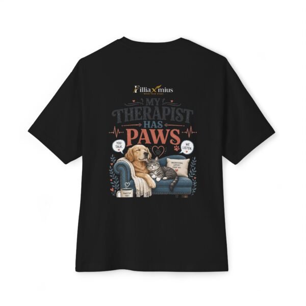 My Therapist Has Paws Oversized Graphic T-Shirt | Pet Comfort Unisex Tee