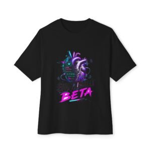 Emotionally in Beta Oversized Graphic T-Shirt | Technology Humor Unisex Tee