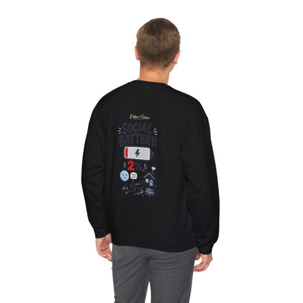4164011905225876032_2048.jpeg Social Battery 2 Percent Graphic Sweatshirt | Introvert Humor Unisex Sweatshirt