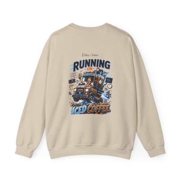 Running on Iced Coffee Graphic Sweatshirt | Coffee Humor Unisex Sweatshirt