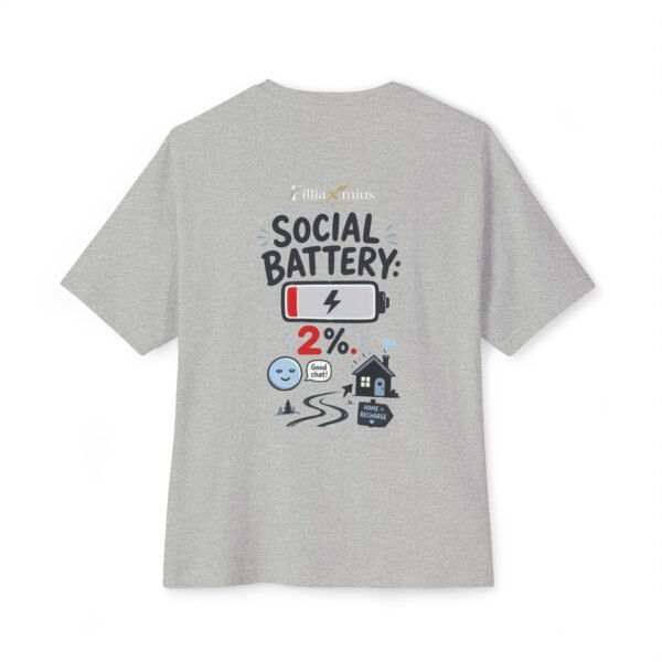 Social Battery 2 Percent Oversized Graphic T-Shirt | Introvert Humor Unisex Tee