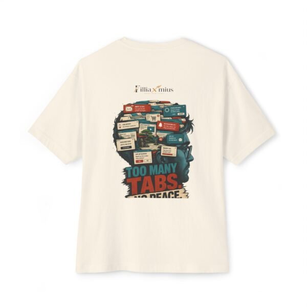 Too Many Tabs No Peace Oversized Graphic T-Shirt | Technology Humor Unisex Tee