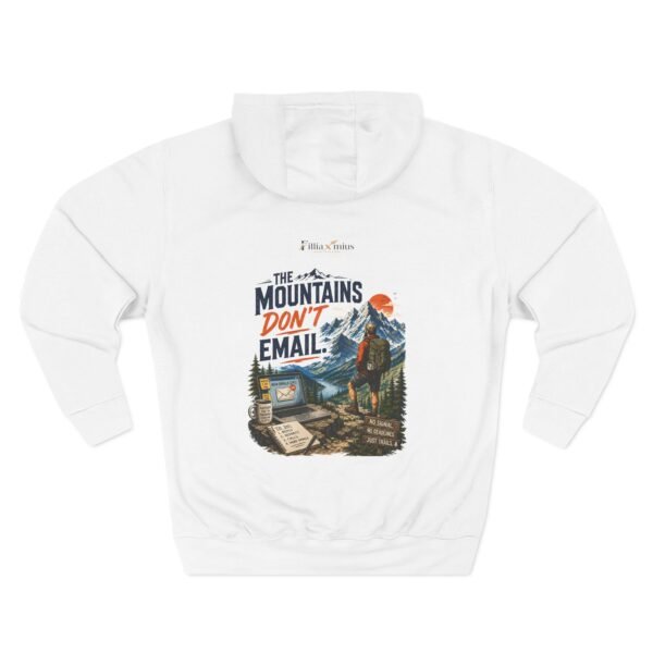 9385742930280181983_2048.jpeg The Mountains Don't Email Graphic Hoodie | Outdoor Work Humor Unisex Hoodie