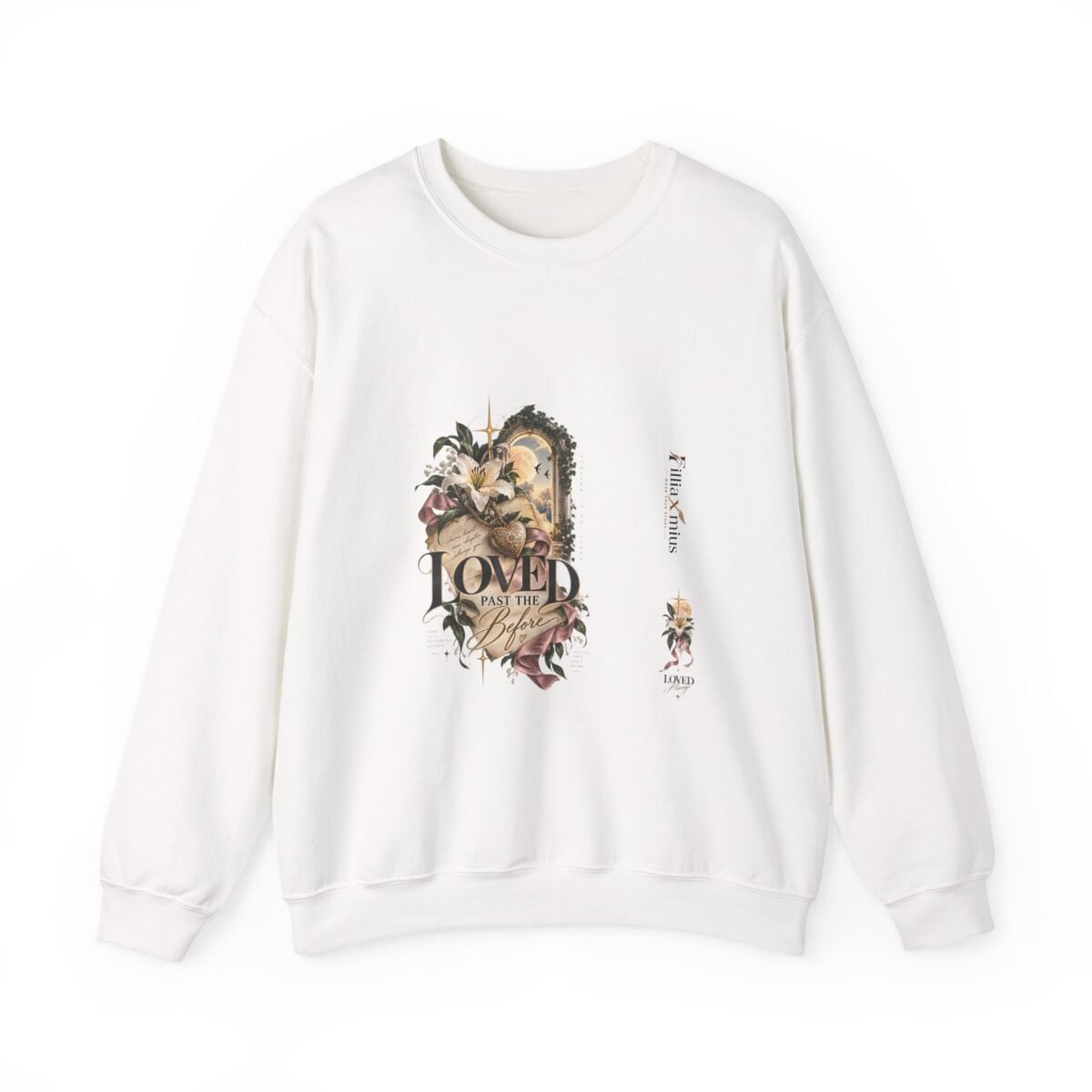 Loved Past the Before Romantic Floral Desig | Men Sweatshirt | Front Main + Emblem