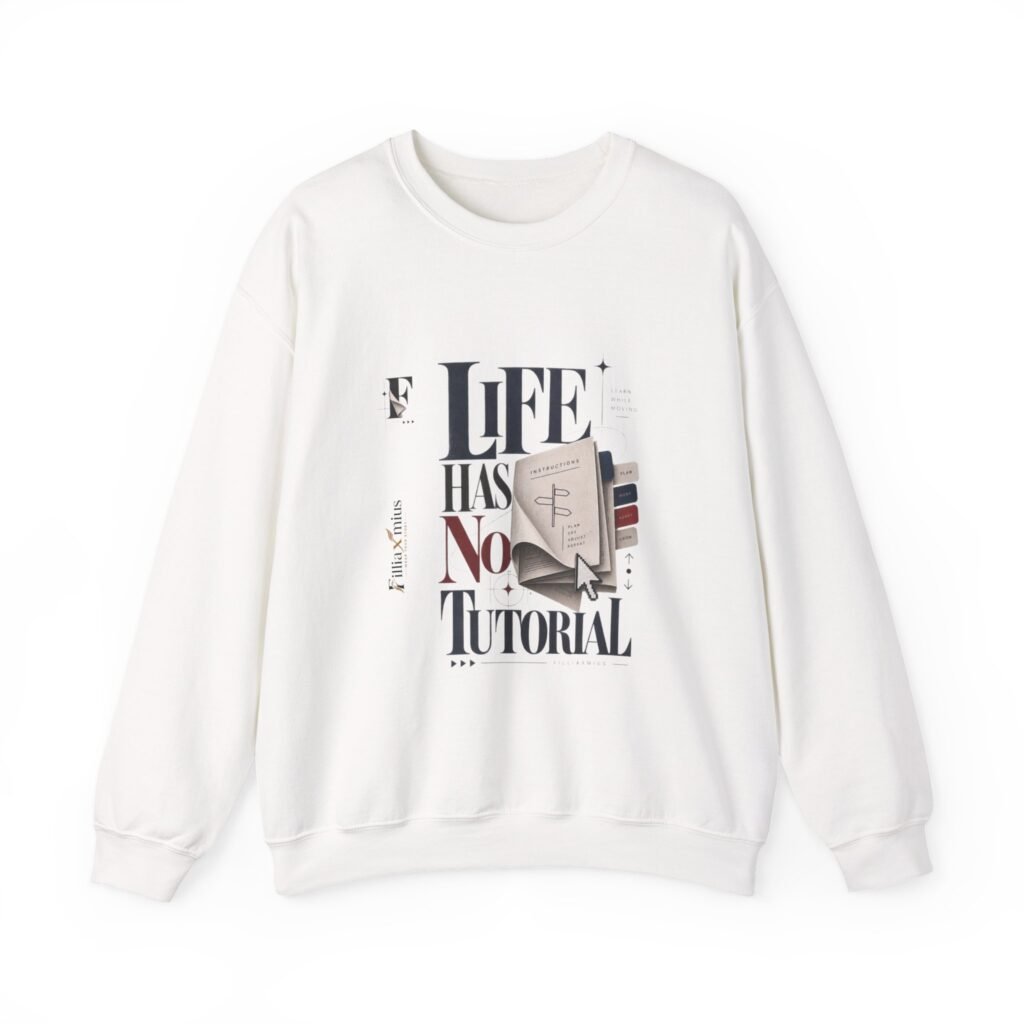 Life Has No Tutorial Editorial Collage | Men Sweatshirt | Front Main + Emblem