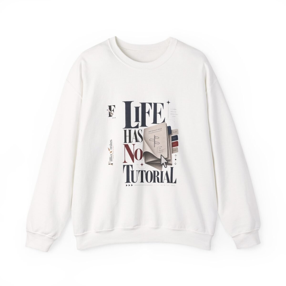 Life Has No Tutorial Editorial Collage | Men Sweatshirt | Front Main + Emblem