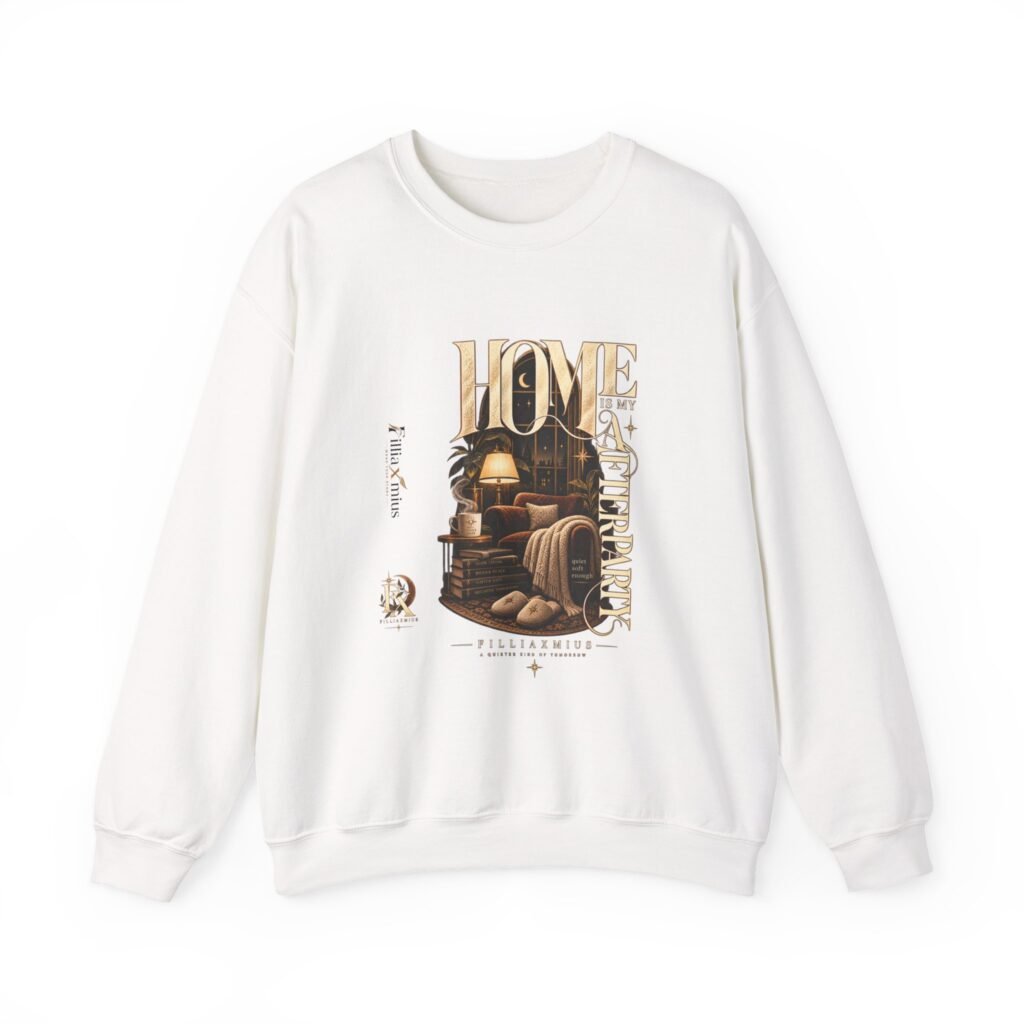 Home Is My Safe Place Bookish Design | Men Sweatshirt | Front Main + Emblem