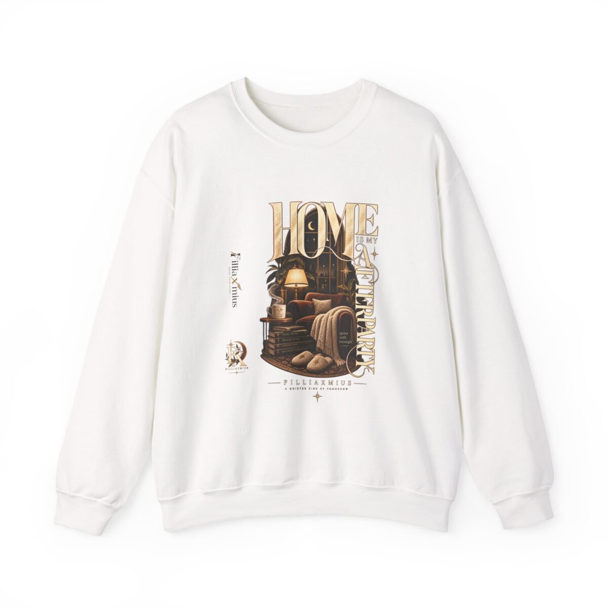 Home Is My Safe Place Bookish Design | Men Sweatshirt | Front Main + Emblem