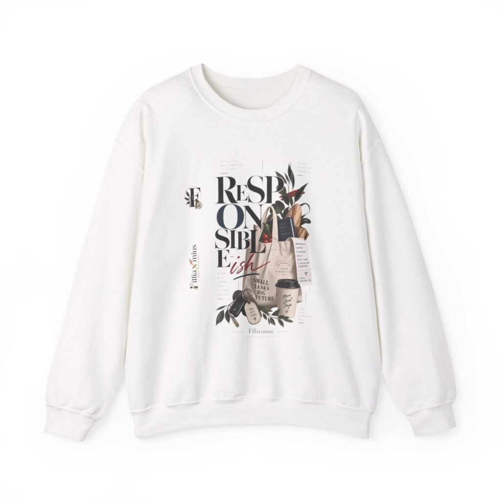 Responsible Living Small Tasks Big Future D | Men Sweatshirt | Front Main + Emblem